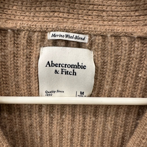 Abercrombie & Fitch Women's Chunky Knit Merino Wool Blend Cardigan M - Picture 2 of 6